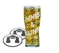 GarageBar | Innis & Gunn Beer Glass | Pint/20oz Beer Glass | Official Merchandise | Comes with 2X Beer Drip Mats | 1 Glass