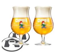 GarageBar | La Chouffe Beer Glass | Oversized 33cl Glass | Official Merchandise | Belgium Beer Glass | Comes with 2X Beer Drip Mats (2 Glasses)
