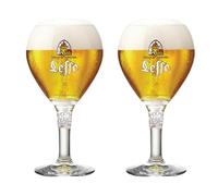 GarageBar | Leffe Glass | Stemmed Chalice Beer Glass | Official Merchandise | Comes with 2X Beer Drip Mats (2, Half Pint/33cl)
