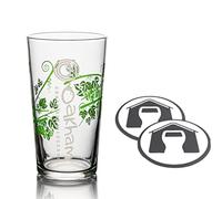 GarageBar | Oakham Ales Glass | Pint Beer Glass | Official Merchandise | Comes with 2X Beer Drip Mats | 1 Glass