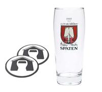 GarageBar | Spaten Beer Glass | Pint 50cl Beer Glass | Official Merchandise | Comes with 2X Beer Drip Mats | PerfectDraft |1 Glass