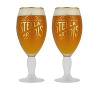 GarageBar | Stella Artois Glass | Stemmed Chalice Beer Glass | Official Merchandise | Comes with 2X Beer Drip Mats (2, Unfiltered - Pint/20oz)