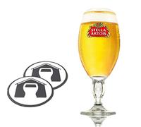 GarageBar | Stella Artois Glass | Stemmed Chalice Beer Glass | Official Merchandise | Comes with 2X Beer Drip Mats (1, Half Pint/10oz)