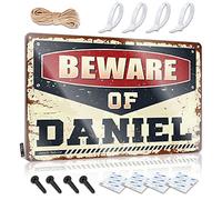 Garagedecor Beware of Daniel Metal Sign Office Decor for Men Tin Signs for Man Cave ( Size : 20X30CM )