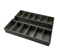 GarageInOrder 3d Printed Impact bit holder insert designed for DEWALT Medium ToughCase (Insert Only) (Industrial Gray, 13 Compartment)