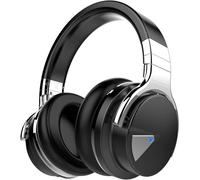 GarageRock E7 Active Noise Cancelling Headphones Bluetooth and Wireless Headphones Over Ear with Microphone Deep Bass, Comfortable Protein Earpads, 30 Hours Playtime for Travel/Work, Black