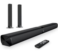 GarageRock Soundbar for TV, 2-in-1 Detachable Sound Bar with Auto Volume Boost for Clear Sound, TV Speaker Systems with 3 EQ Modes, Bluetooth 5.3/ARC/Opt/AUX Connection for PC/Gaming/Projectors
