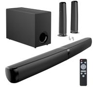 GarageRock Soundbar with Subwoofer for TV, 110W Peak 2-in-1 Sound Bar Home Theater with Adjustable Deep Bass, Bluetooth 5.3/ARC/Opt/AUX Connect, Surround Sound System for TV/PC/Projectors/Gift, 1 Set
