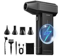 GARAID Compressed Air with LED Light, 150000 RPM Battery Blower 6000 mAh Compressed Air Spray Electric 3 Speed for Cleaning PC, Sofa, Keyboard, Car