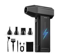 GARAID Electric Compressed Air Cleaner for PC with LED Light, 3 Gear Adjustable 150000RPM Super Power Cordless Air Duster, USB Rechargeable Mini Air Blower with 6000mAh Battery for Laptop,Keyboard,Car