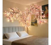 Garayma Cherry Blossom Vine Lights for Wall,96 LED Tree Branch Light, Cherry Enchanted Willow Vine Lights for Bedroom with USB Powered, 8 Lighting Modes for Doors Windows Wedding Christmas (75IN)