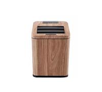 Garba Can 10L Lint Sensor Trash Can - High-Grade Electric Recharable Wood Grain Waste Bin with Lid for Living Room, Bedroom, Kitchen - Slish Household Wastebasket (Oril Wood Color)