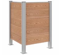 Garbage Bin Fence Aluminium and WPC Expandable Barrier Waste Enclosure vidaXL