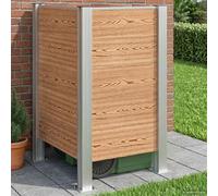 Garbage Bin Fence Brown 85x85x115cm WPC & Aluminium Outdoor Expandable Rustproof