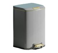 Garbage Bin Luxury Soft Close Trash Can with Lid, Stainless Steel Garbage with Step Pedal and Inner Bucket for Kitchen, Bathroom, Living Room, Office(Gun Gray,9L)