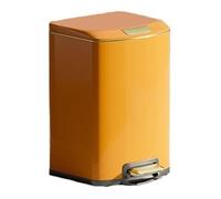 Garbage Bin Luxury Soft Close Trash Can with Lid, Stainless Steel Garbage with Step Pedal and Inner Bucket for Kitchen, Bathroom, Living Room, Office(Orange,13L)