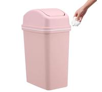 Garbage Bin - Swing Lid Can, Leak Proof Container | Thickened Trash Basket, Compact Durable Construction (for Bathroom Kitchen Bedroom Countertop Dorm Office Apartment Household Storage Organization)