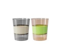 Garbage Bin Two Trash Cans Color-coordinated Round Plastic Material Suitable for Living Room, Bedroom, Bathroom Wastepaper Basket White and Green