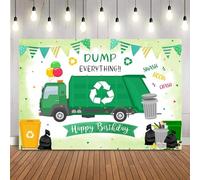 Garbage Birthday Backdrop Dump Everything Recycling Birthday Photo Garbage Truck Boy Theme Party Decoration