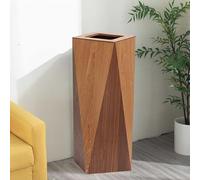 Garbage Can Creative Rhombus Shaped Trash Can, Wooden Recycling Waste Paper Bin with Swing-Lid, 22L Double Layer Bin for Bedroom, Bathroom, Kitchen, Office, High Class Hotel