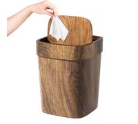 Garbage Can for Bathroom, Rectangle Paper Waste Bin, 12L Odor-Proof Trash Can with Swing Lid for Kitchen Laundry Room Under Sink Storage Farmhouse Apartment Living