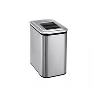 Garbage Can, New Chinese Style Intelligent Sensor Trash Can Household Electric Clip Narrow Toilet Bathroom Kitchen Living Room Bedroom Wood Grain Wastebasket,Indoor Trash,Silver-9L