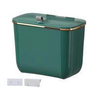 Garbage Can, Waste Basket with Lid, Trash Dustbin for House, Wall Mounted Hanging Feature, Easy Clean Storage, Space Saver Home Accessory, Rubbish Bin for Kitchen and Rooms, 10.4x5.8x8.2 Inches