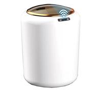 garbage can, With Lid, 15Ls Round Small Touchless Office Kitchen, Living Room(/White)