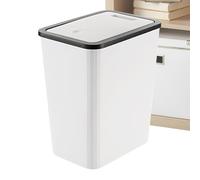 Garbage Can with Lid - Waste Basket - Slim Modern 13L Recycling Bin with Press Top for Home Kitchen Bathroom Bedroom Living Room