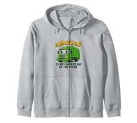 Garbage Day Is Favorite Trash Truck Kids Boys Toddlers Zip Hoodie