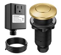 Garbage Disposal Air Switch Kit - UL Certified Sink Top Switch with Long 3.5" Brass Button by UHOUSING, Complete All-in-One Kit for All Disposals (Brushed Gold)
