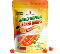 Garbage Disposal Cleaner and Deodorizer Drops- [[50-Count]] Orange Zest Scented Kitchen Sink Freshener Pods & Drain Odor Eliminator Disposer Care Balls by Bastion
