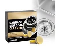 Garbage Disposal Cleaner and Deodorizer Tablets - 12 Pack, Powerful Foaming Disposal Cleaner, Natural Garburator & Sink Freshener, Septic Safe Kitchen Drain Cleaning Care