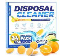 Garbage Disposal Cleaner and Deodorizer Tablets - 24 Pack, Powerful XXL Foaming Disposal Cleaner - Citrus Scented Foam, Natural Garburator & Sink Freshener, Septic Safe Kitchen Drain Cleaning Care