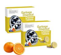 Garbage Disposal Cleaner Tablets 12-Pack - Sink Cleaner and Deodorizer for Kitchen Drains, Foaming Formula Removes Odors & Buildup. (2Piece)