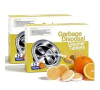 Garbage Disposal Cleaner Tablets 12-Pack - Sink Cleaner and Deodorizer,Garbage Disposal Cleaner and Deodorizer Tablets，Prevents Odors,for Kitchen Sink Drains & Disposals (2 Box)