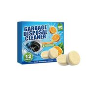 Garbage Disposal Cleaner Tablets 12-Pack, Sink Cleaner and Deodorizer with Citrus Scent, Effectively Removes Odors, Fast Acting Drain Freshener for Kitchen，1