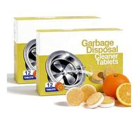 Garbage Disposal Cleaner Tablets, Fresh Citrus Kitchen Sink Cleaning, Deep Clean Disposable Tablets, Garbage Disposal Deodorizer Cleaners Eliminates (2pcs)