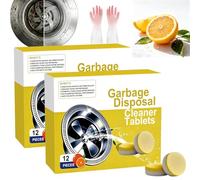 Garbage Disposal Cleaner Tablets, Powerful Foaming Disposal Garbage Disposal Cleaner, Removes Grease and Buildup, Freshens Sink, Easy Drop-in Tablets (2PCS)
