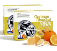 Garbage Disposal Cleaner Tablets, Powerful Foaming Tablets with Fresh Citrus Scent, Natural Formula Cleans Sink Grind Chamber & Drainpipe, Dishwasher Cleaner Compatible (2Box)