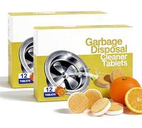 Garbage Disposal Cleaner Tablets - Sink Cleaner and Deodorizer, Powerful XL Foaming Tablets with Fresh Citrus Scent, Natural Formula, Suitable for Sink, Drainpipe & Dishwasher (2 Box)