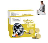 Garbage Disposal Cleanering Deodorizer Tablets - 12 Pack Foaming Citrus Cleaning Tablet, Sink Drain Disposer Garburator Freshener Odors Eliminator Grease Remover, Cleaner For Kitchen Sink. (2PCS)