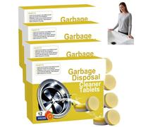 Garbage Disposal Cleanering Deodorizer Tablets - 12 Pack Foaming Citrus Cleaning Tablet, Sink Drain Disposer Garburator Freshener Odors Eliminator Grease Remover, Cleaner For Kitchen Sink. (4PCS)