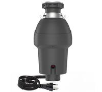 Garbage Disposal with Air Switch, 1/2 HP, 4-Stage Grinding, 3500 RPM, Quiet Food Waste Disposer for Kitchen Sink, ABS & Stainless Steel, Gray, Space-Saving, Easy Installation