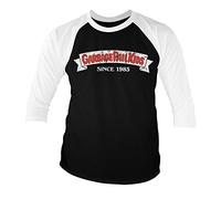 Garbage Pail Kids Officially Licensed Since 1985 Baseball 3/4 Sleeve T-Shirt (White-Black), Small