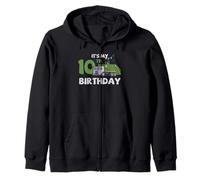 Garbage Truck 10th Birthday Kids Party Vehicle Design Zip Hoodie