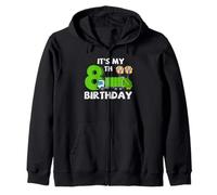 Garbage Truck 8th Birthday Kids Party Vehicle Design Zip Hoodie