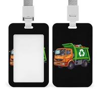 Garbage Truck Card Holder Cute ID Badge Holders Card Protector for Office Work Women Men
