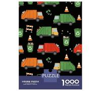 Garbage Truck Recycling Elements 1000 Piece Jigsaw Puzzle Paper Adult Night View Jigsaw Puzzle for Adults Family Relaxation Home Decoration Gift 38x26cm/1000pcs