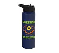 Garbage Truck Recycling Symbol for Trash Collector Trucker Stainless Steel Insulated Water Bottle